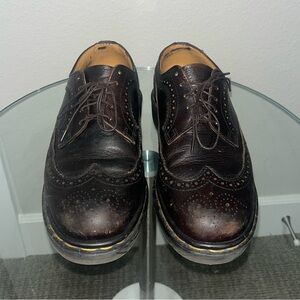 Doc Martin - 3989 yellow stitch smooth leather brogue shoes